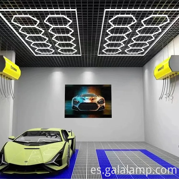 Sistema de cuadrícula de iluminación de garaje LED hexagonal para iluminación superior